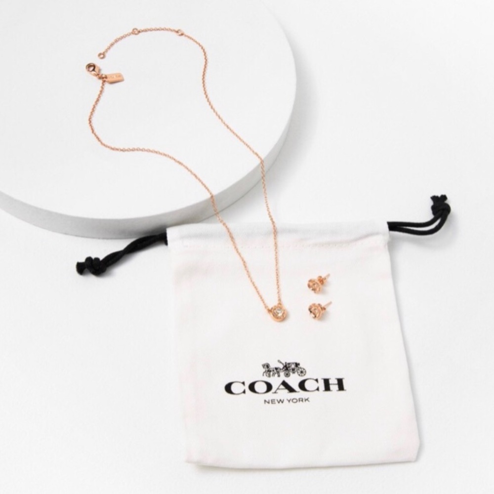 Super delicate Coach necklace and earrings!